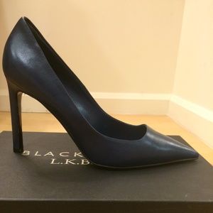 L.K. Bennett Navy Perlin Heel EU 37 US 7